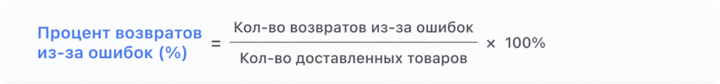 процент возврата из-за ошибок kpi в логистике